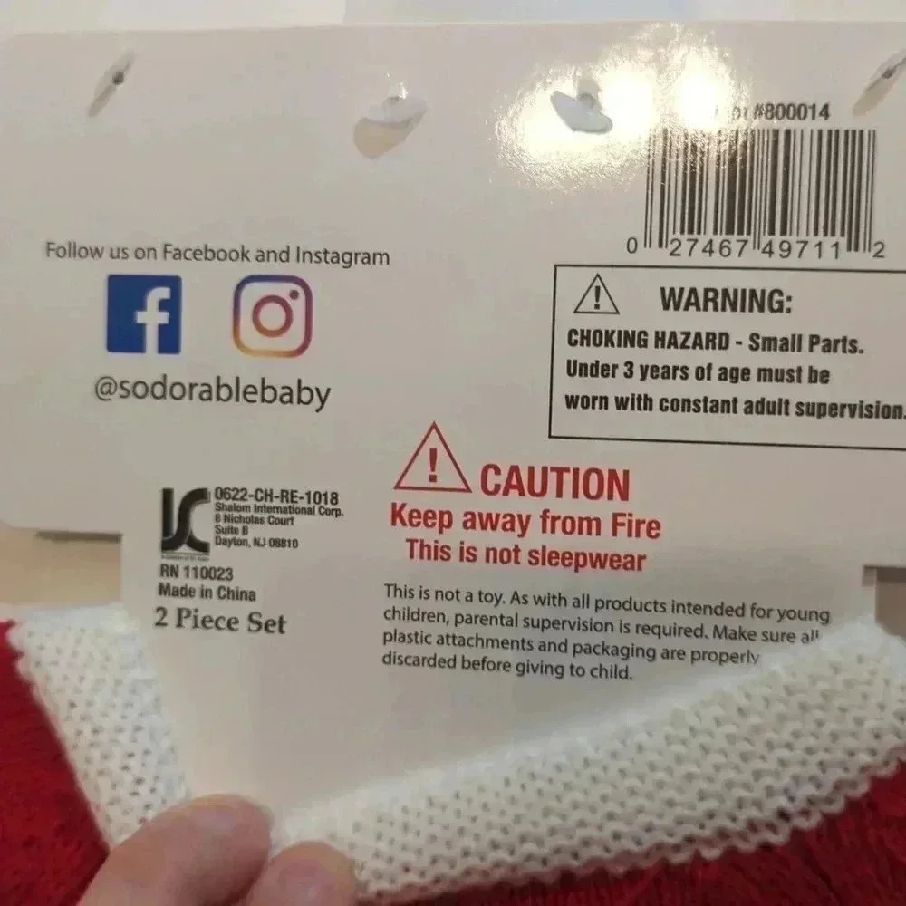 Baby santa sweater with matching Head band